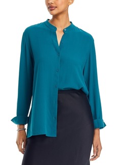 Eileen Fisher Silk Mandarin Collar Shirt