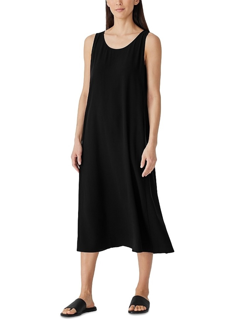 Eileen Fisher Silk Scoop Neck Tank Midi Dress