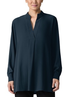 Eileen Fisher Silk Stand Collar Tunic