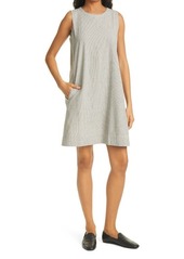 Eileen Fisher Sleeveless A-Line Dress in Black/soft White at Nordstrom