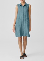 Eileen Fisher Sleeveless Organic Linen Shirtdress