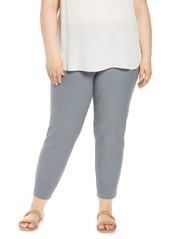 Eileen Fisher Slim Washable Stretch Crepe Ankle Pants in Steel at Nordstrom