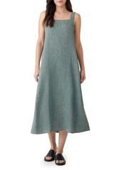 Eileen Fisher Square Neck Organic Linen Dress