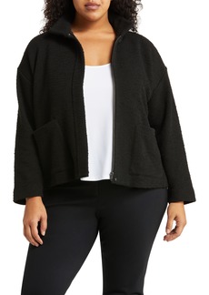 Eileen Fisher Stand Collar Double Knit Jacket in Black at Nordstrom Rack