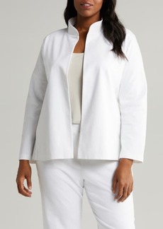 Eileen Fisher Stand Collar Organic Cotton Blend Jacket
