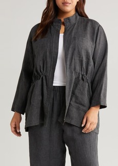 Eileen Fisher Stand Collar Organic Linen Jacket