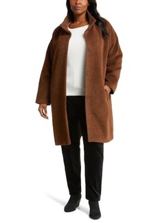 Eileen Fisher Stand Collar Wool Blend Coat