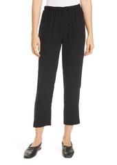 Eileen Fisher Tapered Silk Pants in Black at Nordstrom