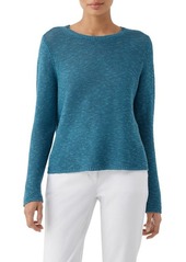 Eileen Fisher Textured Crewneck Organic Linen & Cotton Sweater