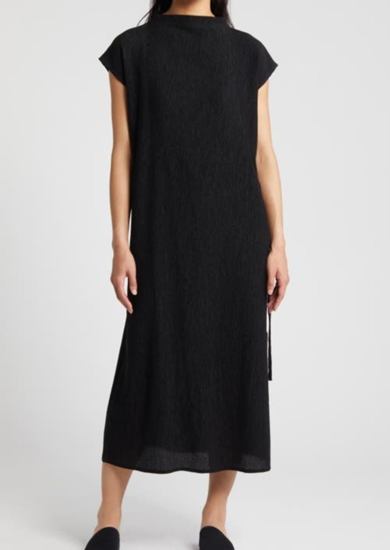 Eileen Fisher Textured Mock Neck Midi Dress
