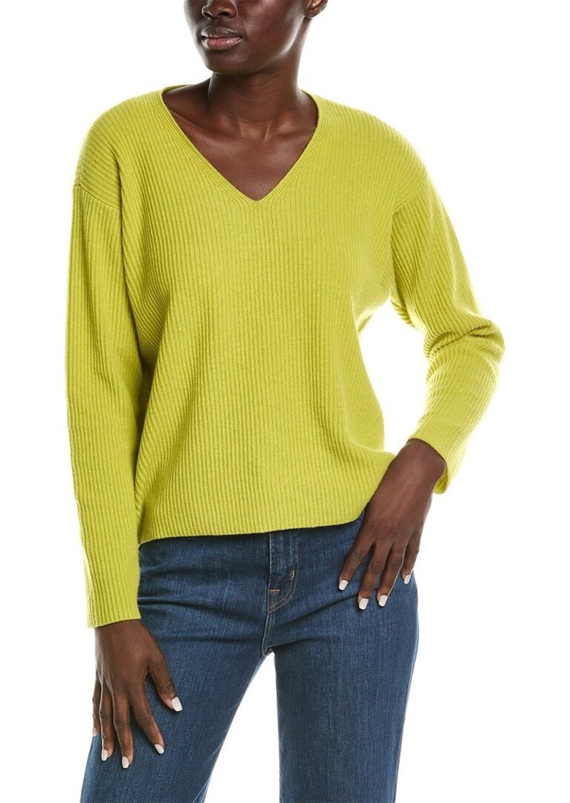 EILEEN FISHER V-Neck Boxy Cashmere Pullover