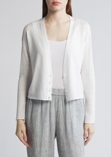 Eileen Fisher V-Neck Organic Linen & Organic Cotton Cardigan