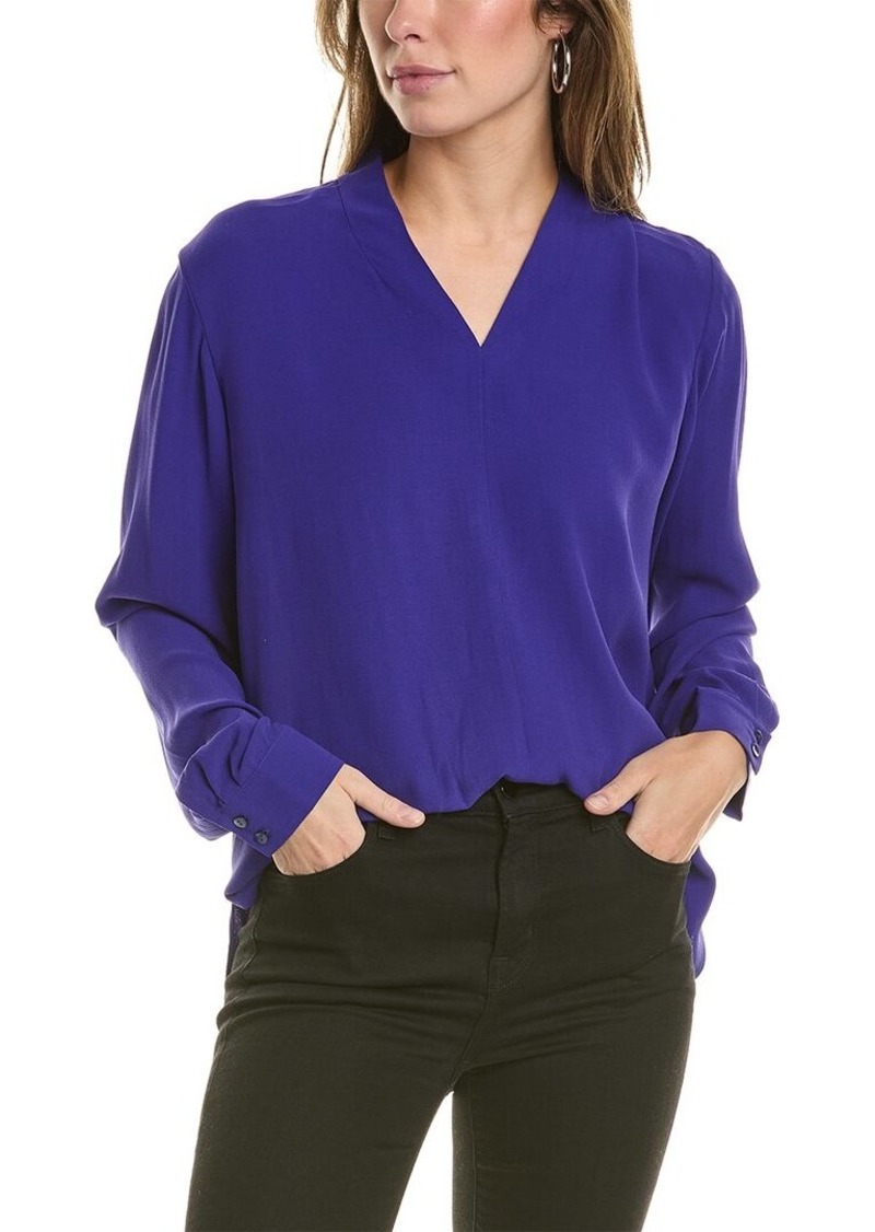 EILEEN FISHER V-Neck Silk Top