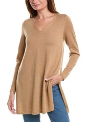 EILEEN FISHER V-Neck Tunic Wool Sweater