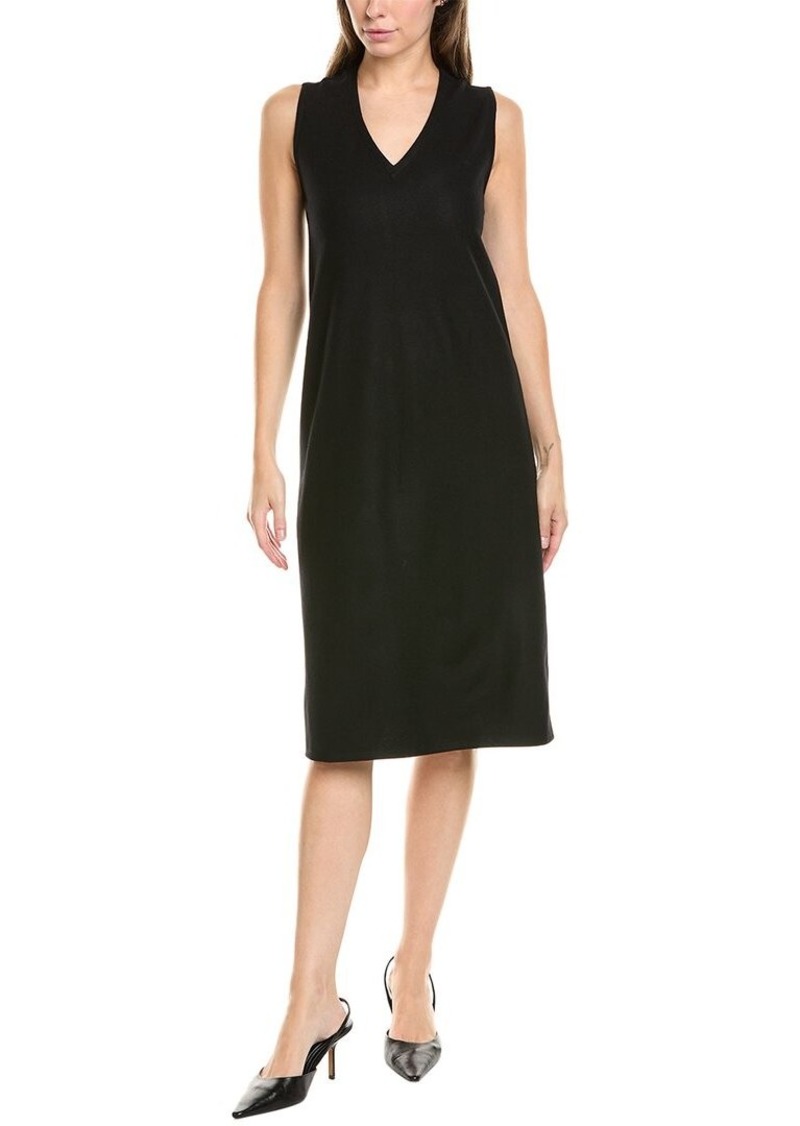 EILEEN FISHER V-Neck Wool Shift Dress