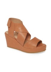 Eileen Fisher Whimsy Platform Wedge Sandal in Camel Leather at Nordstrom