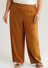 Eileen Fisher Wide Leg Organic Linen Ankle Pants