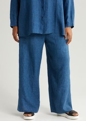 Eileen Fisher Wide Leg Organic Linen Ankle Pants