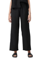 Eileen Fisher Wide Leg Organic Linen Ankle Pants