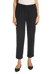 Eileen Fisher Wool Tapered Ankle Pants in Black at Nordstrom