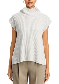 Eileen Fisher Wool Turtleneck Cap Sleeve Sweater