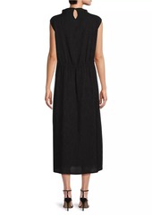 Eileen Fisher Funnel Neck Sleeveless Midi-Dress