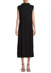 Eileen Fisher Funnel Neck Sleeveless Midi-Dress