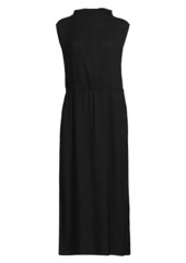 Eileen Fisher Funnel Neck Sleeveless Midi-Dress