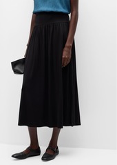 Eileen Fisher Gathered Jersey Midi Skirt