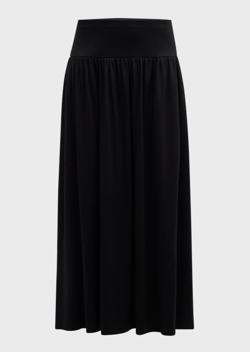 Eileen Fisher Gathered Jersey Midi Skirt