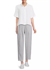 Eileen Fisher Gauze Cotton Short-Sleeve Shirt