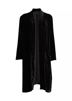 Eileen Fisher High-Collar Long Jacket