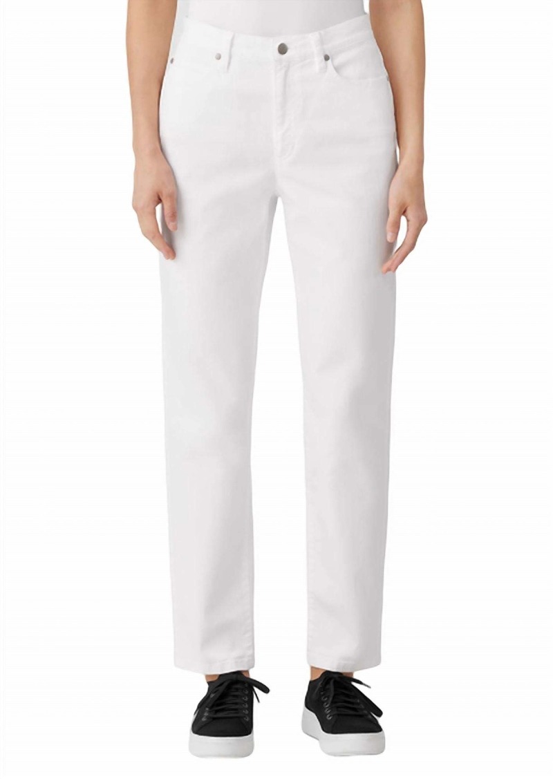 Eileen Fisher High Waisted Slim Jean In White