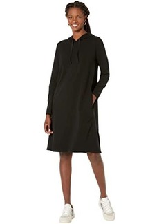Eileen Fisher Hooded Knee Length Dress in Organic Cotton Stretch Jersey