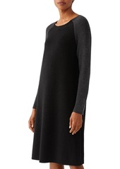 Eileen Fisher Raglan Merino Wool Sweater Dress