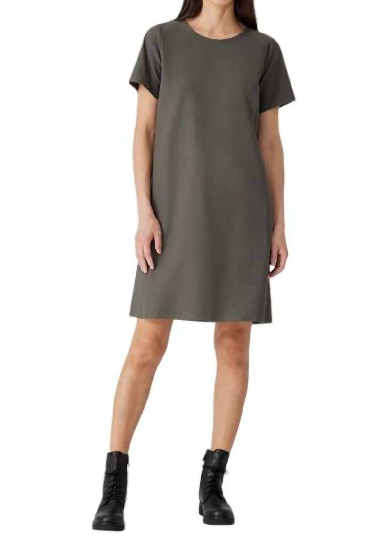 Eileen Fisher Jewel Nk Dress In Blk