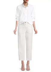 Eileen Fisher Lantern Stretch Cotton Straight-Leg Pants