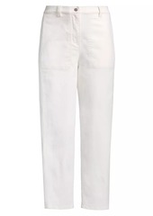 Eileen Fisher Lantern Stretch Cotton Straight-Leg Pants