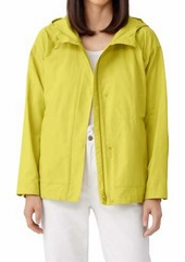 Eileen Fisher Light Cotton Nylon Hooded Jacket In Citron