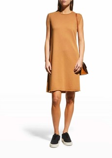 Eileen Fisher Lightweight Organic Cotton Terry Dress In Chestnut