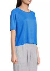 Eileen Fisher Linen-Cotton Short-Sleeve Knit Top