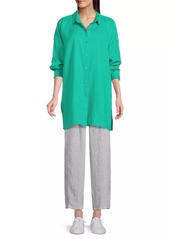 Eileen Fisher Linen Long-Sleeve Tunic Shirt