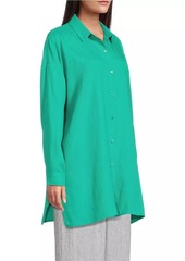 Eileen Fisher Linen Long-Sleeve Tunic Shirt