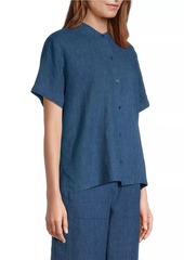 Eileen Fisher Linen Mandarin Collar Shirt