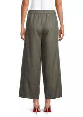 Eileen Fisher Linen Wide-Leg Ankle Pants