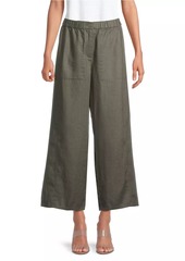 Eileen Fisher Linen Wide-Leg Ankle Pants