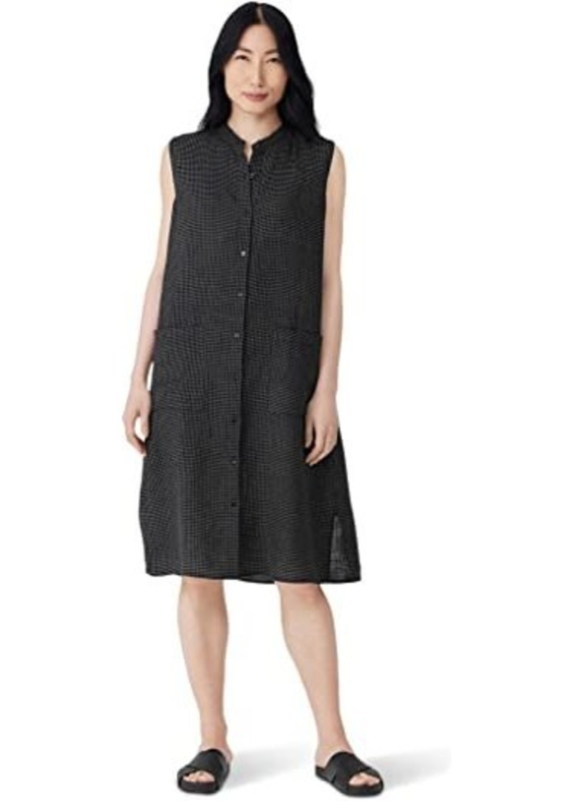 Eileen Fisher Petite Mandarin Collar Knee Length Dress