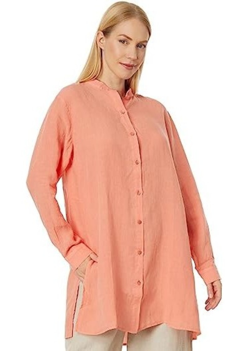 Eileen Fisher Mandarin Collar Long Shirt