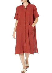 Eileen Fisher Mandarin Collar Shirtdress