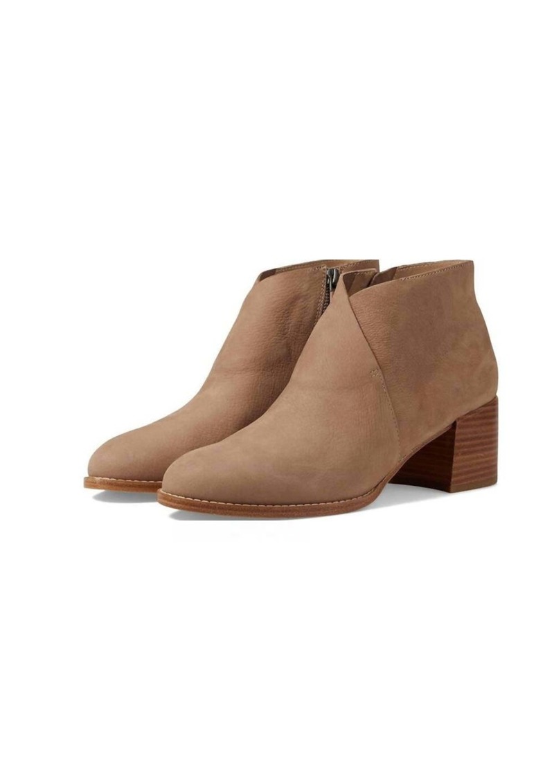 Eileen Fisher Melrose Suede Ankle Boot In Earth Tumbled Nubuck